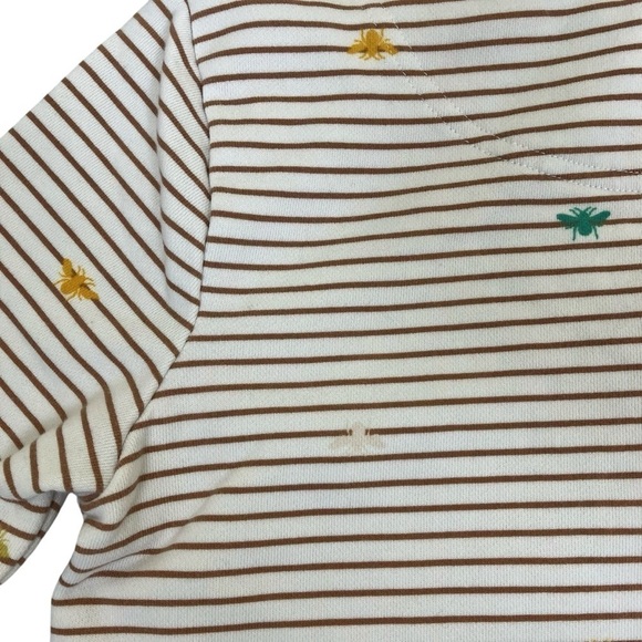 Joules Pip Print Casual 1/4 Zip Rainbow Striped Sweatshirt Bee Print Pastel 2 - Picture 10 of 16